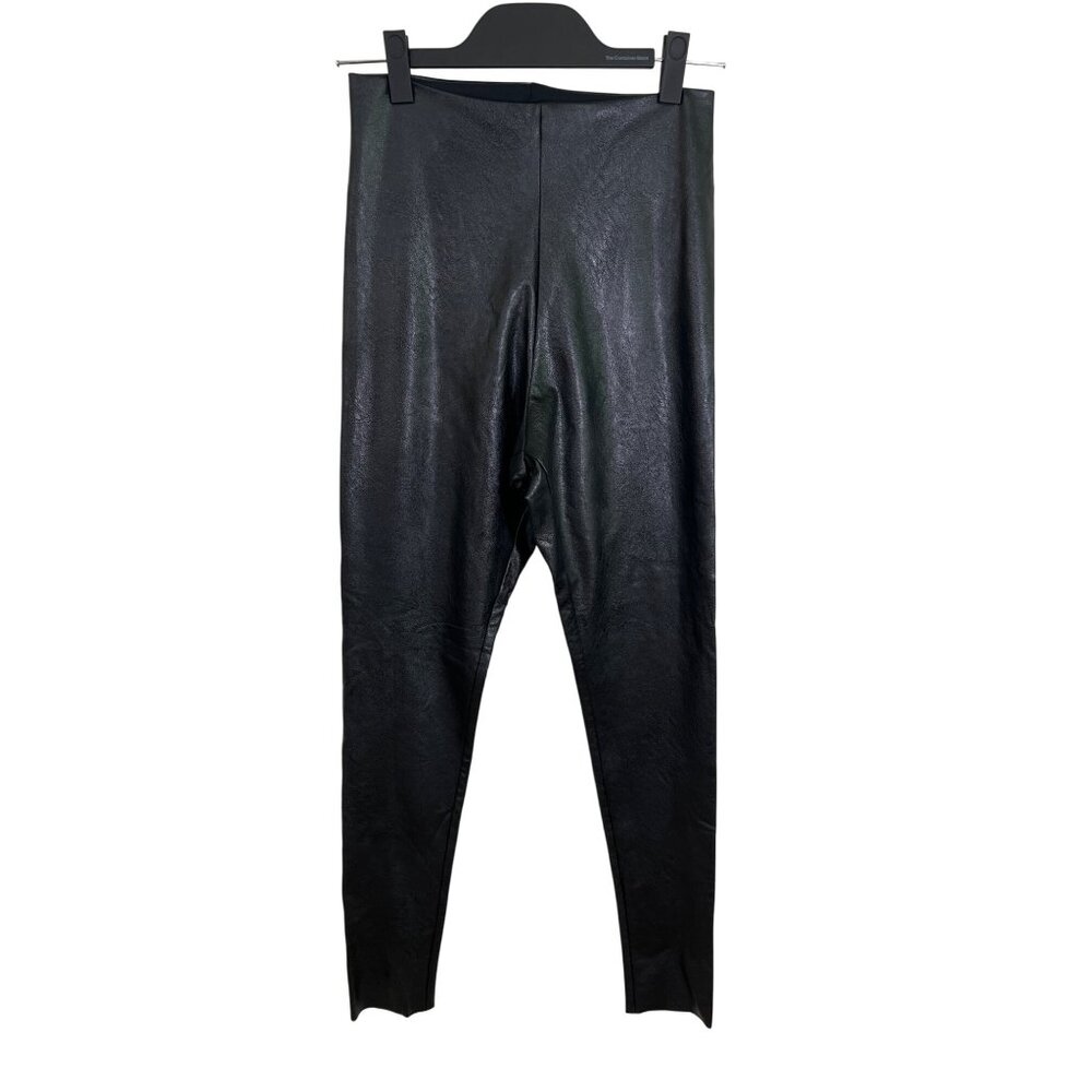 Commando black faux leather leggings control top high waist size L large